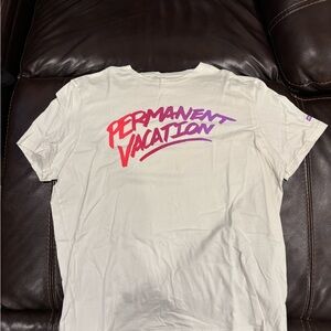 American Eagle Outfitters White Tee with Red and Purple Graphic